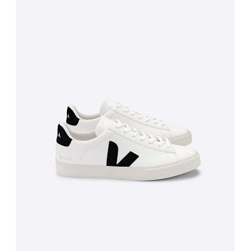 Women's Veja CAMPO CHROMEFREE Low Tops Sneakers White/Black | SG 592LIS